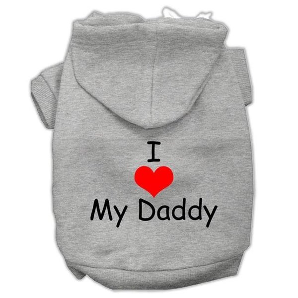 Mirage Pet Mirage Pet 62-34 SMGY I Love My Daddy Screen Print Pet Hoodies; Grey - Small 10 62-34 SMGY